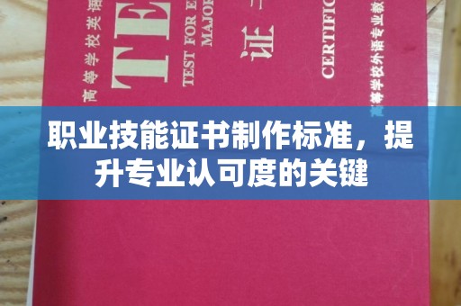 金平职业技能证书制作标准，提升专业认可度的关键